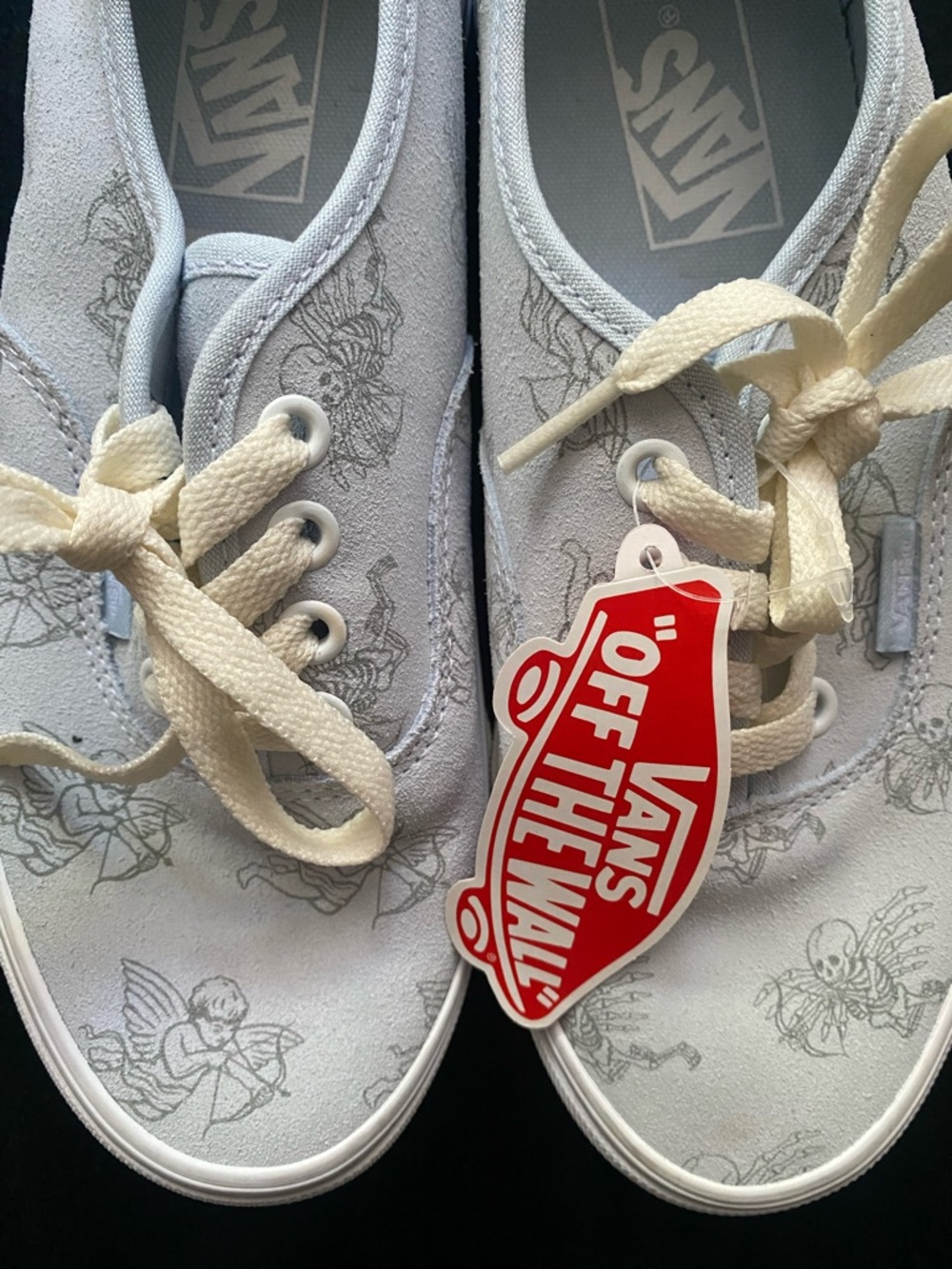 Vans Light Blue Canvas Low-Top Sneakers with Cream Laces - Picture 2 of 12